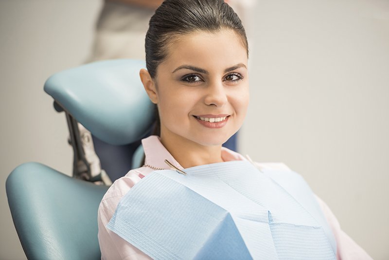 woman at teeth cleaning appointment